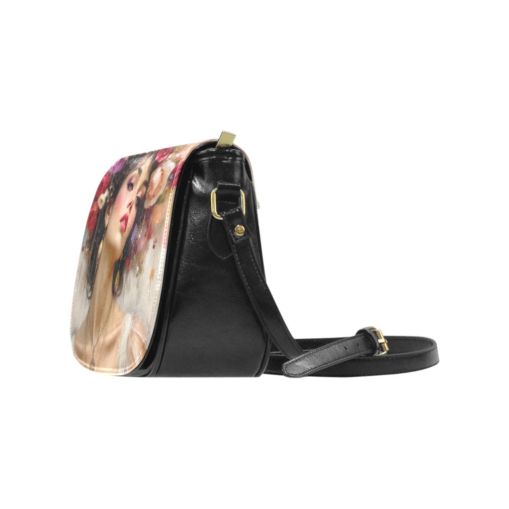 Flowers and Jewels Classic Saddle Bag/Small
