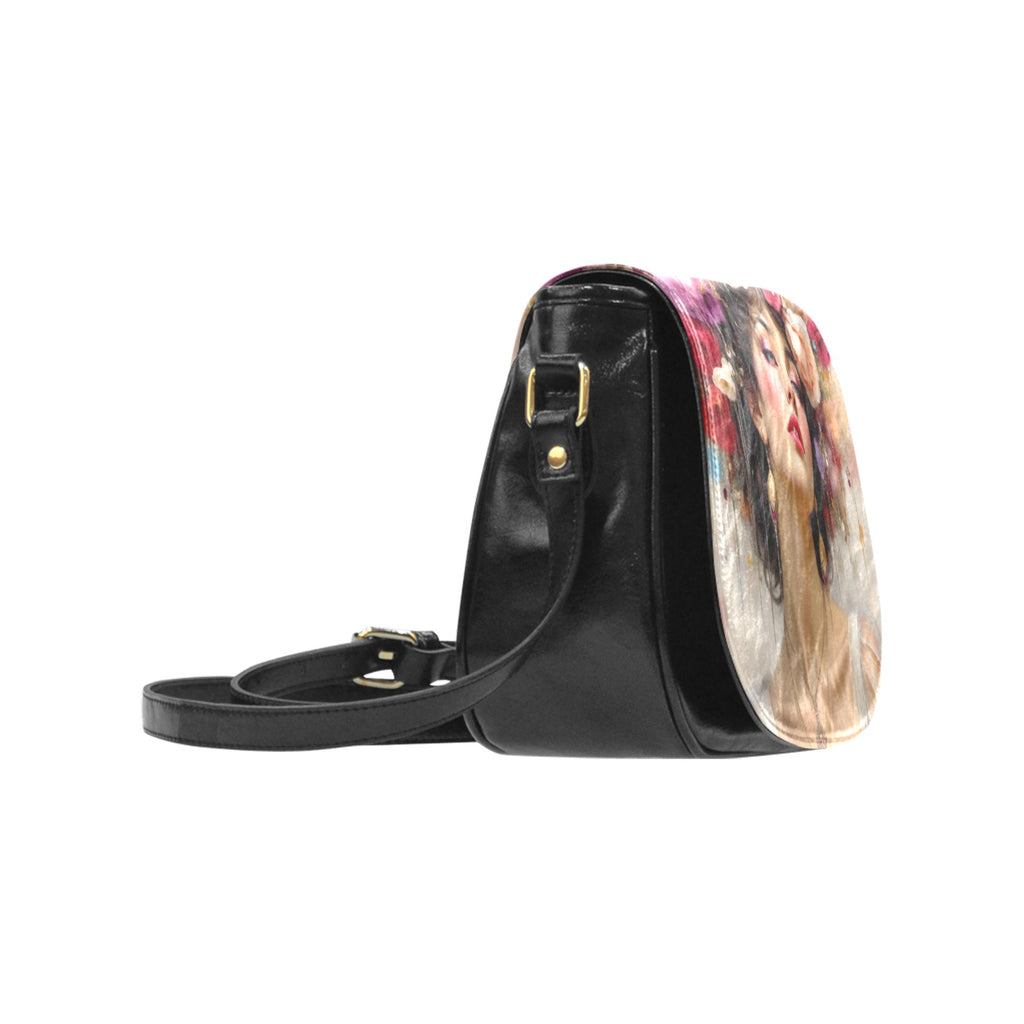Flowers and Jewels Classic Saddle Bag/Small