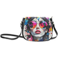 Multi Colored Glasses Classic Saddle Bag/Small