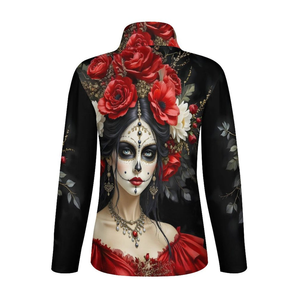 Calavera Elegance Women's Long Sleeve Yoga Shirt