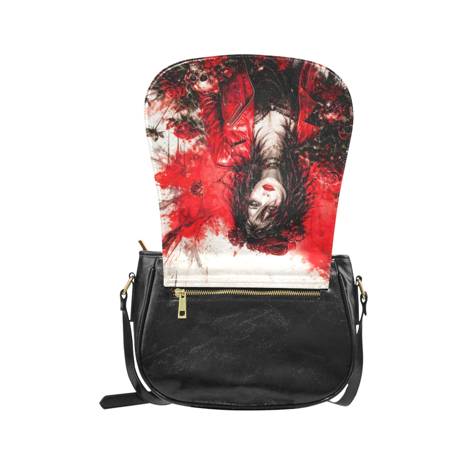 Skulls and Roses Classic Saddle Bag/Small