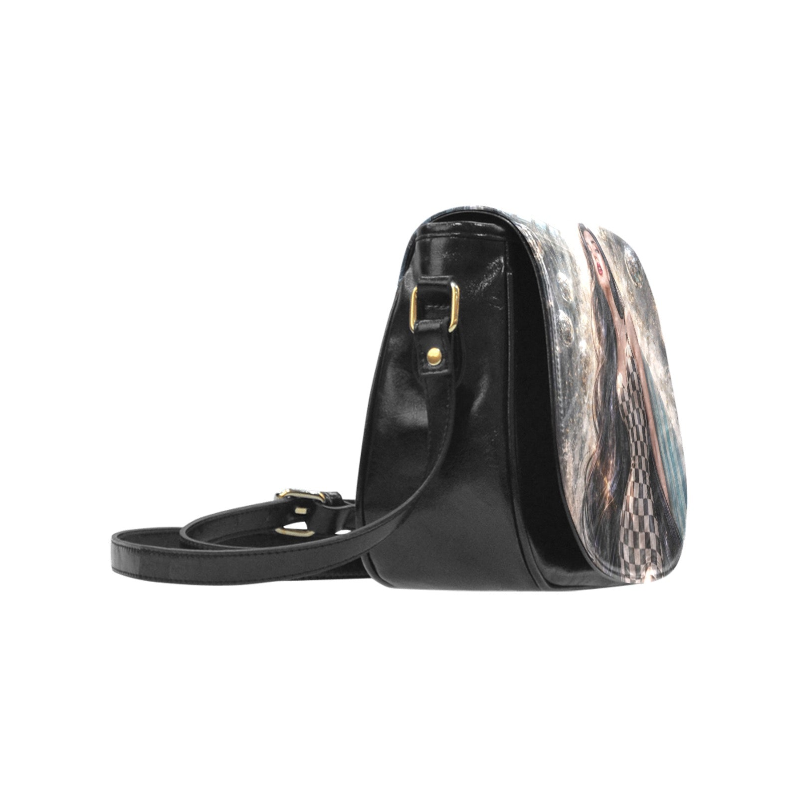 Mirror Ball Woman Classic Saddle Bag/Small (Model 1648)