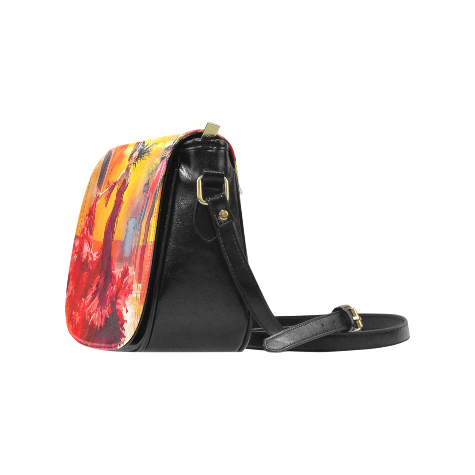 Flamenco Dancer in Red Classic Saddle Bag/Small (Model 1648)