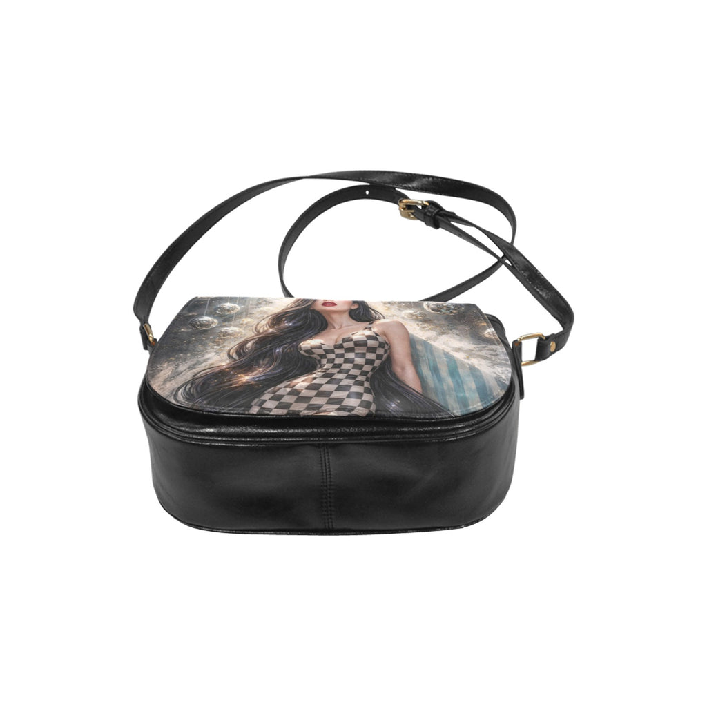Mirror Ball Woman Classic Saddle Bag/Small (Model 1648)
