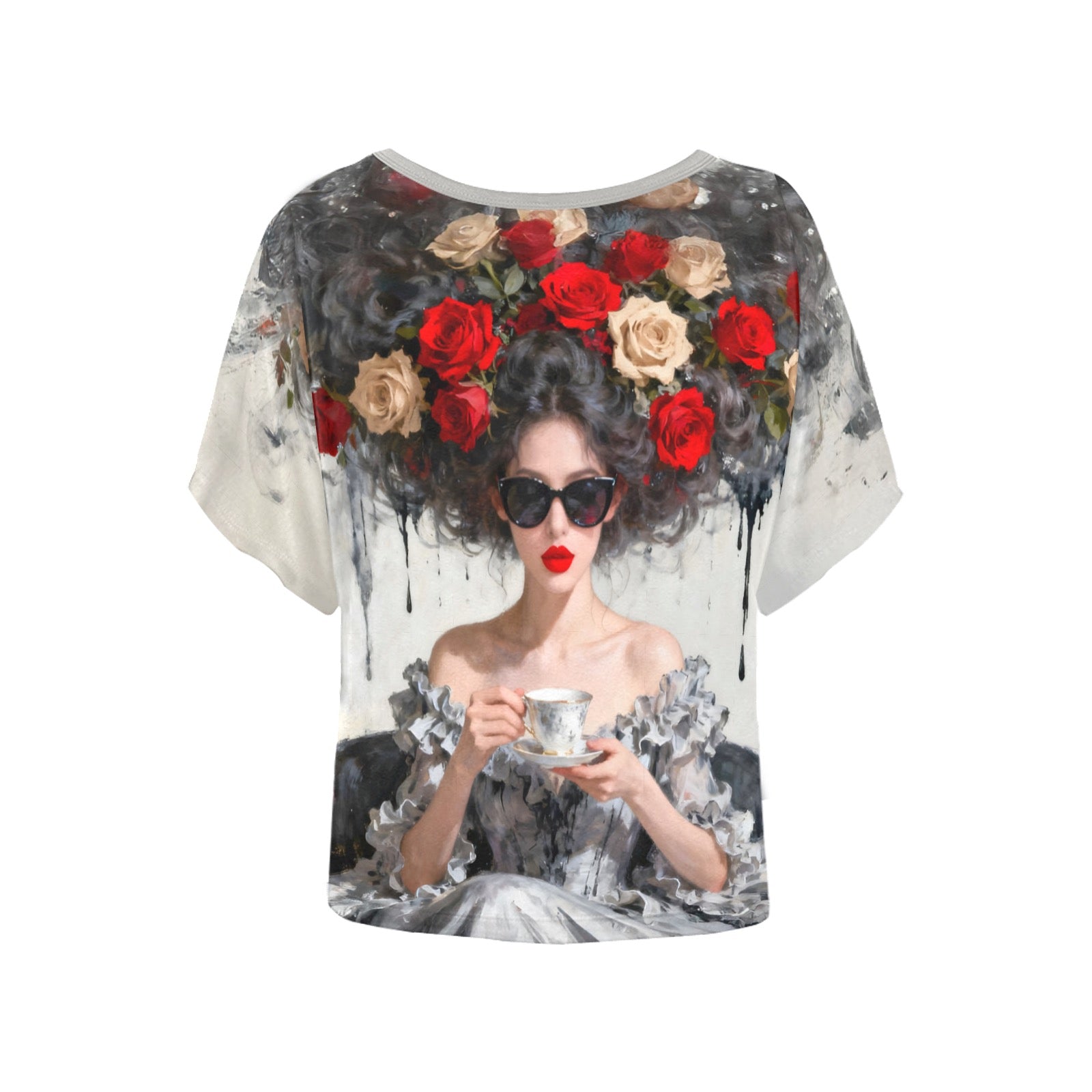 Tea and Roses Women's Batwing-Sleeved Blouse T shirt