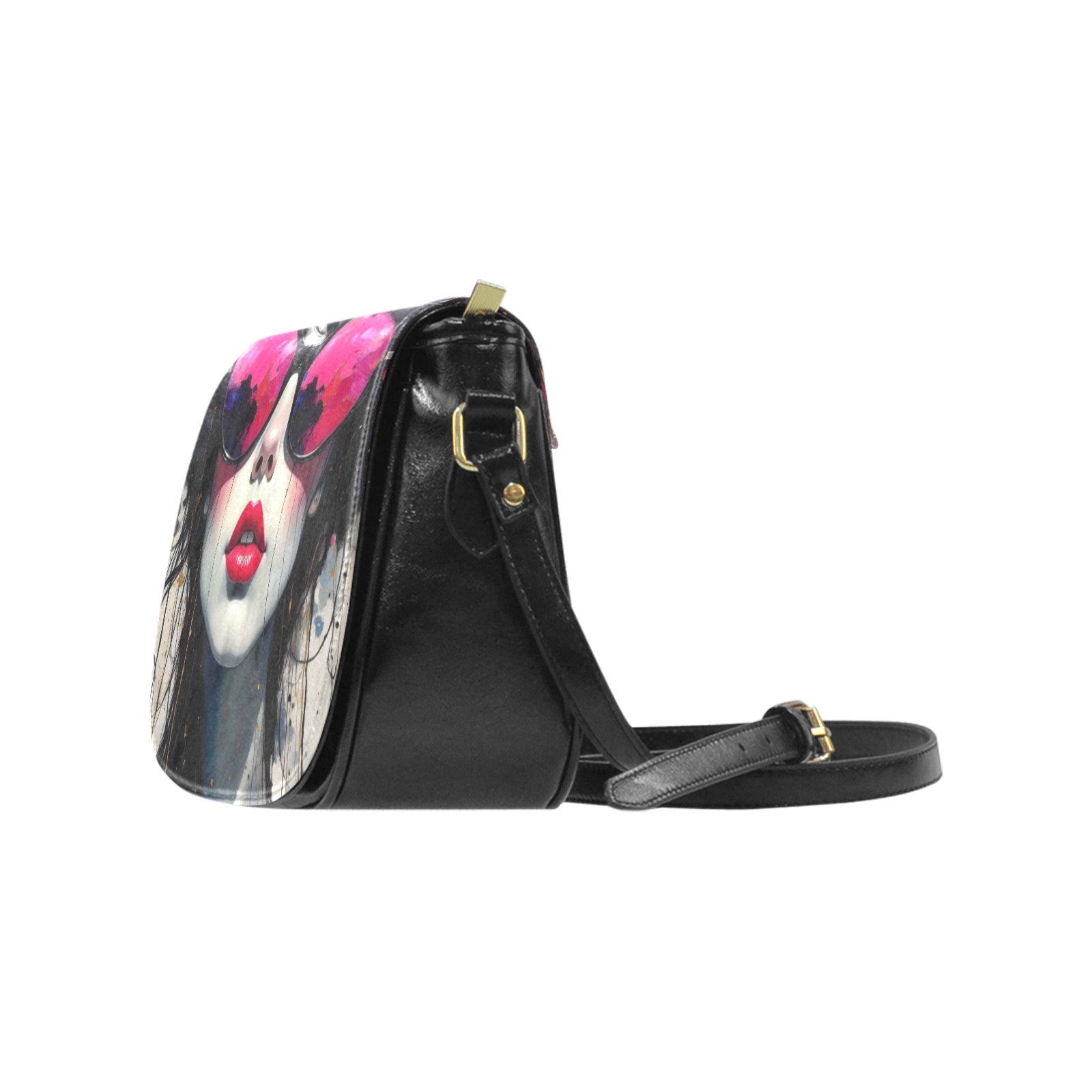 Pink Sunglasses Classic Saddle Bag/Small