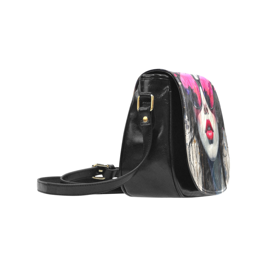 Pink Sunglasses Classic Saddle Bag/Small