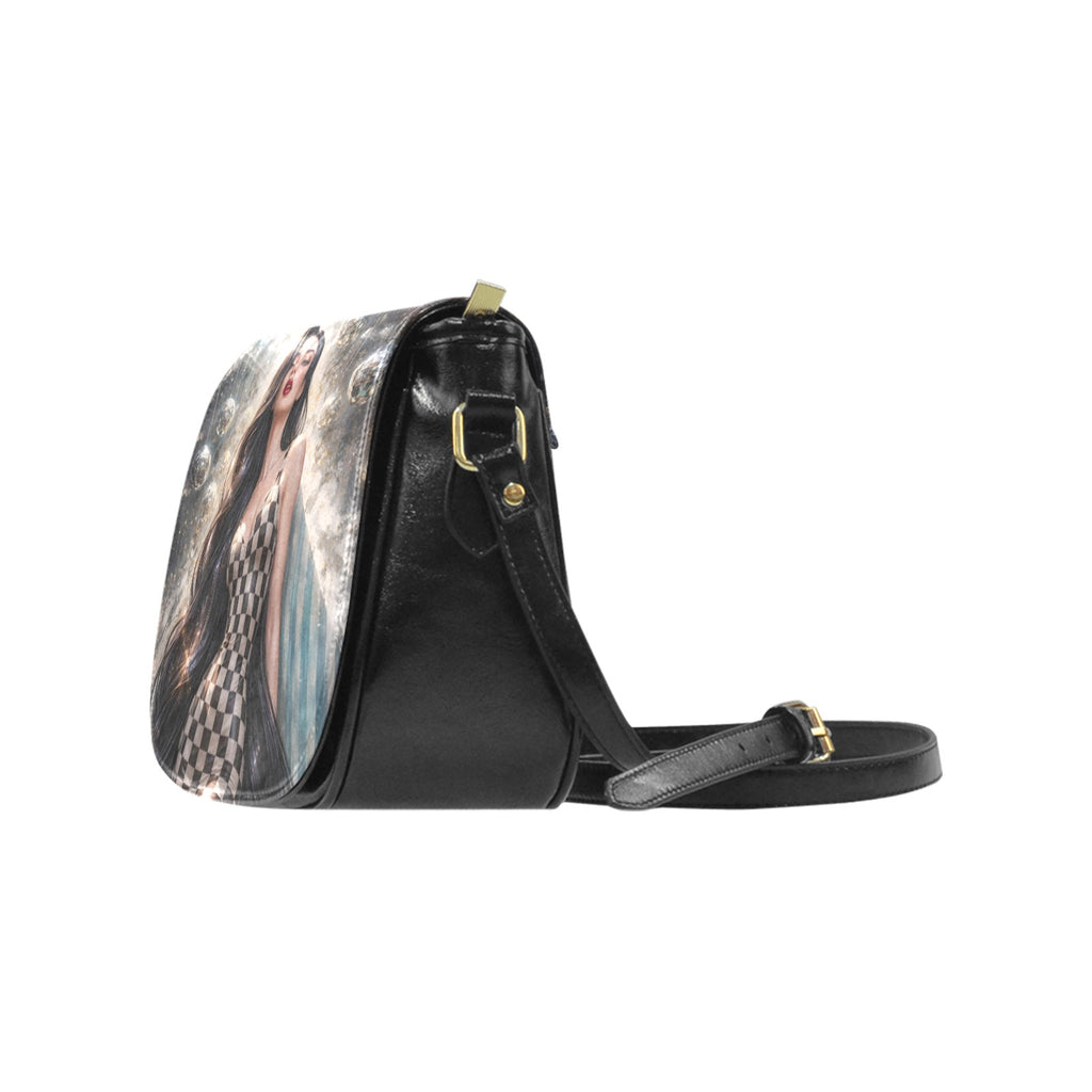 Mirror Ball Woman Classic Saddle Bag/Small (Model 1648)