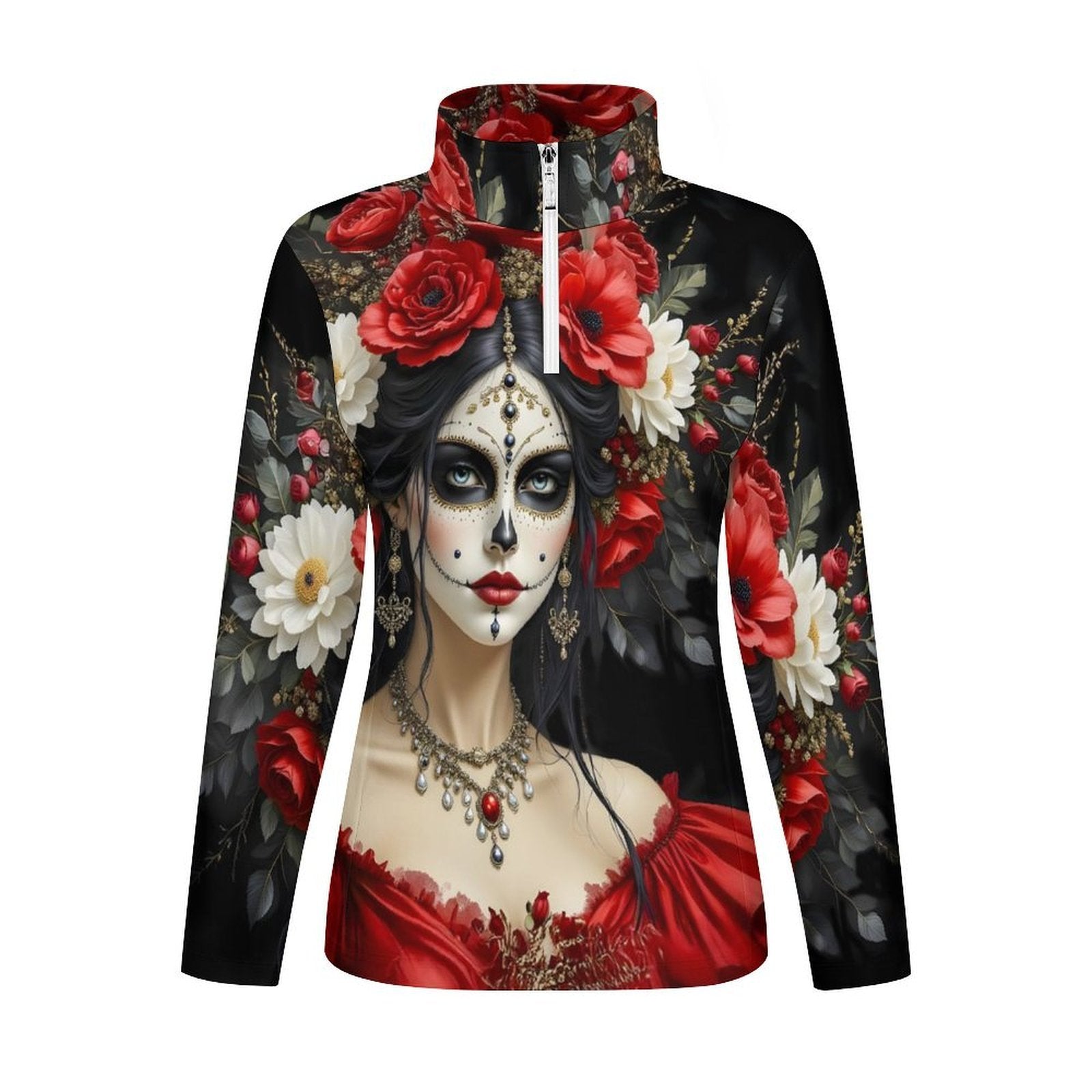 Calavera Elegance Women's Long Sleeve Yoga Shirt