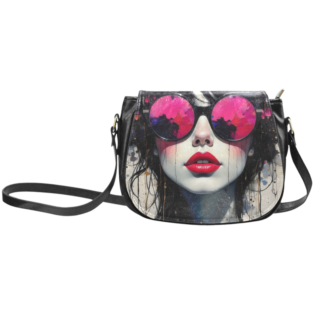 Pink Sunglasses Classic Saddle Bag/Small
