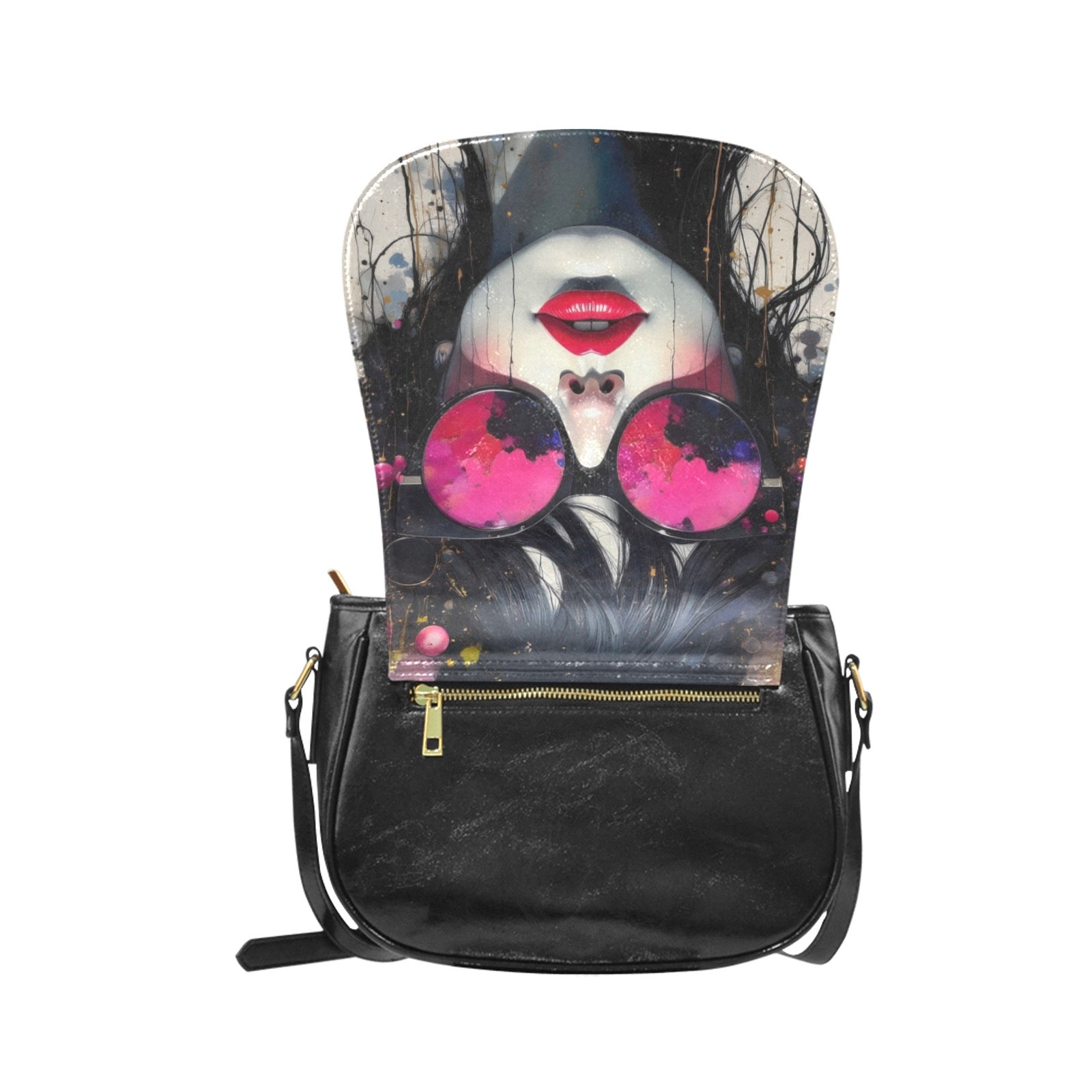 Pink Sunglasses Classic Saddle Bag/Small