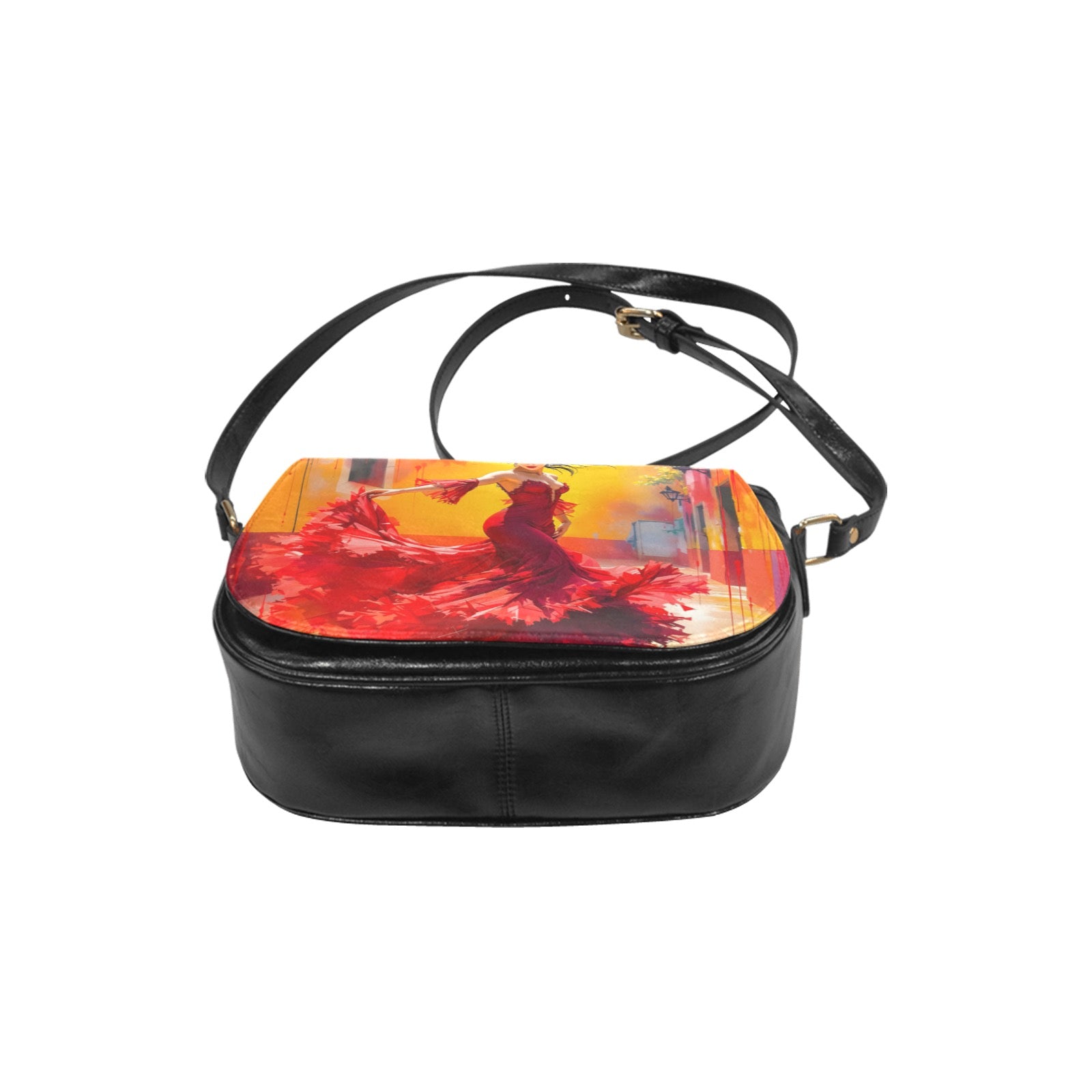 Flamenco Dancer in Red Classic Saddle Bag/Small (Model 1648)