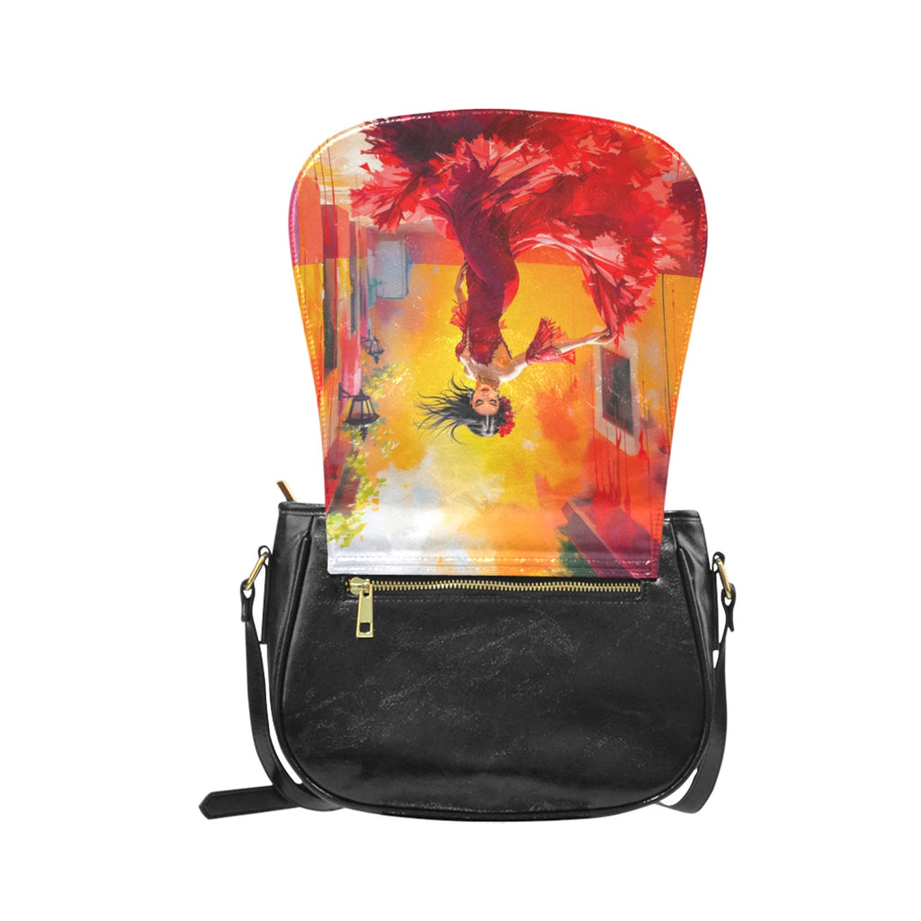 Flamenco Dancer in Red Classic Saddle Bag/Small (Model 1648)